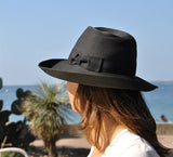 Wide brim - Bonnie - in black - travel hat