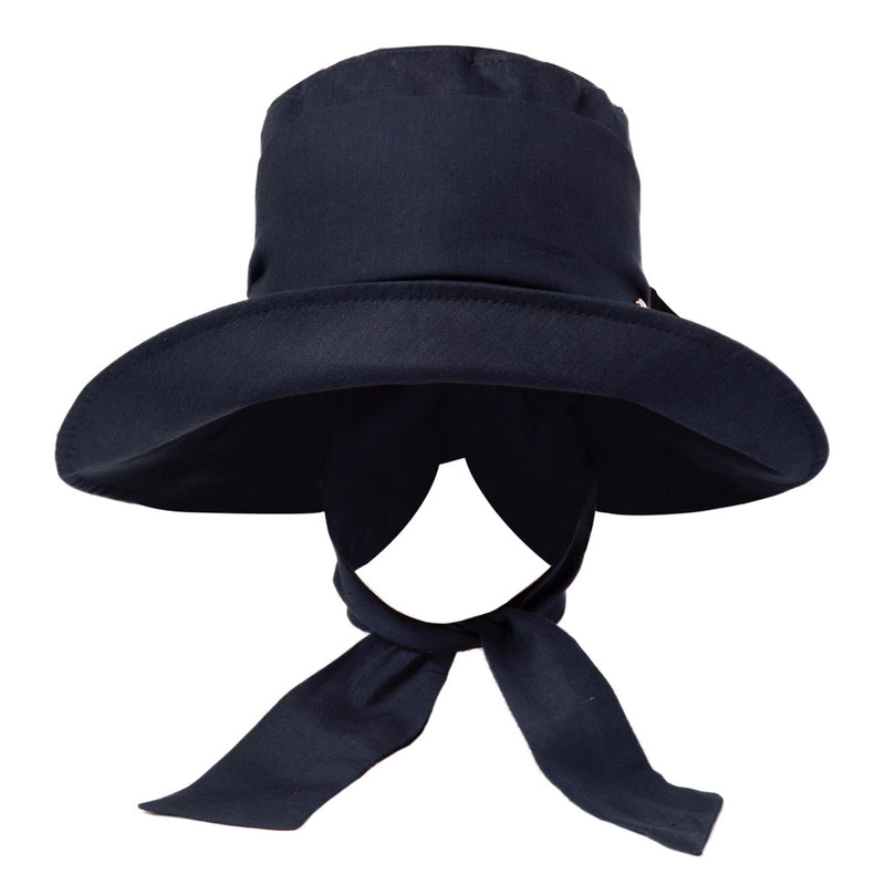 Wide brim hat - Camilla - navy blue