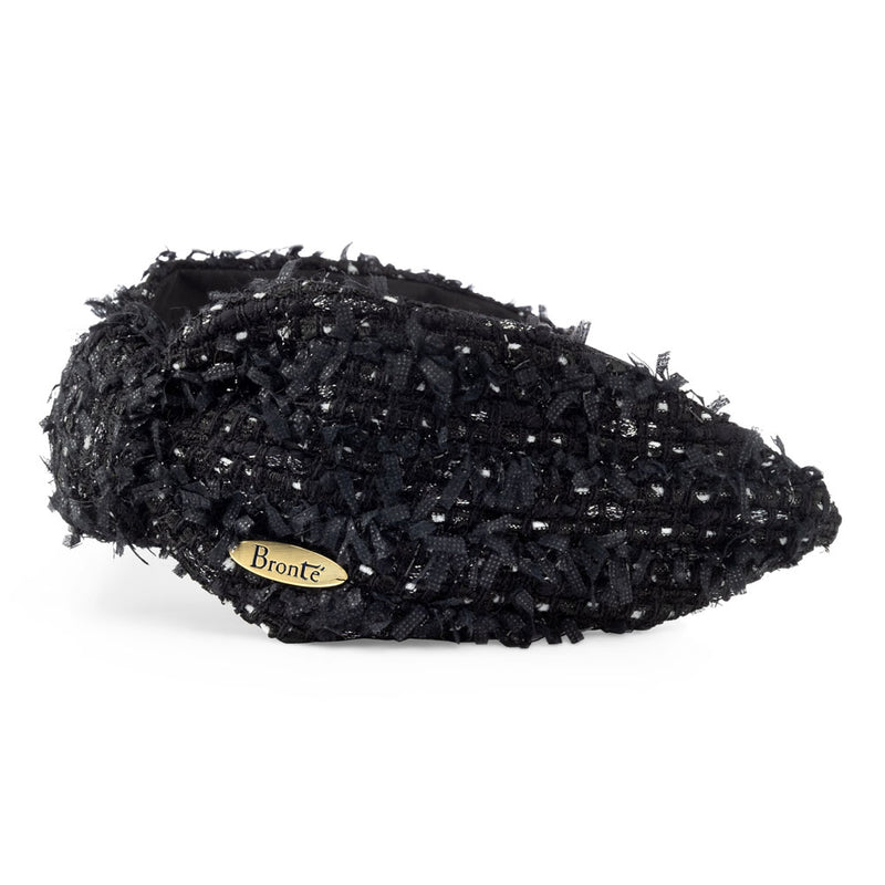 Bronte de luxe Headband -Rose - Black tweed