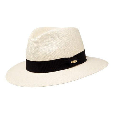 BRONTE- Wide Brim Panama Wool Hat Thomas-Panama fedora hat-natural/ black ribbon – Bronteshop main image 3