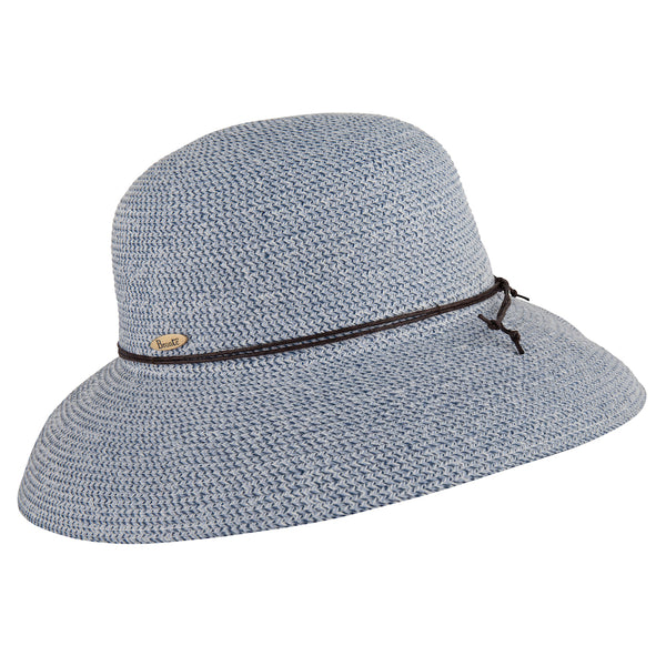 Bronte-Wide brim hat - Anna - blue/white melange -travel hat for size XS