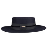 Bronte -Boater hat - Bailey B - with straight brim in black