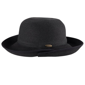 Wide brim hat - Irene - black - travel hat