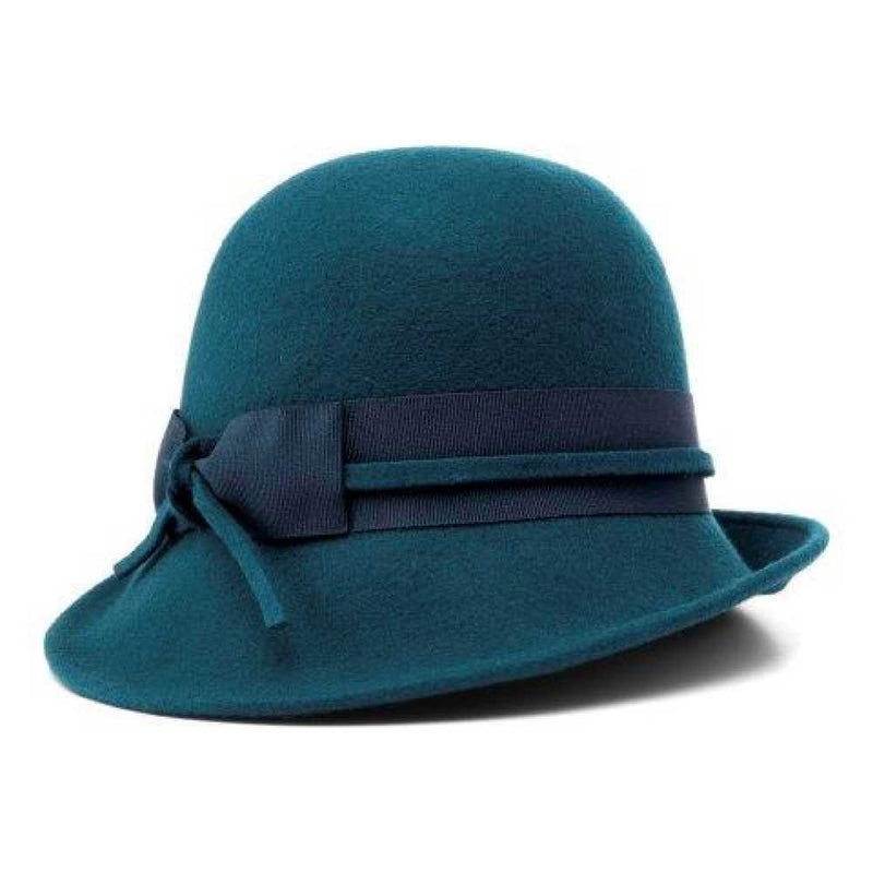 Bronte winter Cloche hat - Iris - teal green