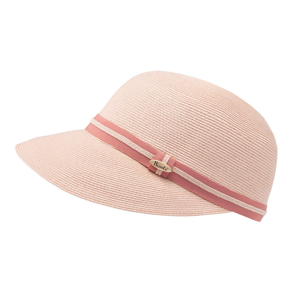 Bronte-summer-straw-cap-Linda-pastel-pink-packable-SPF50-protection