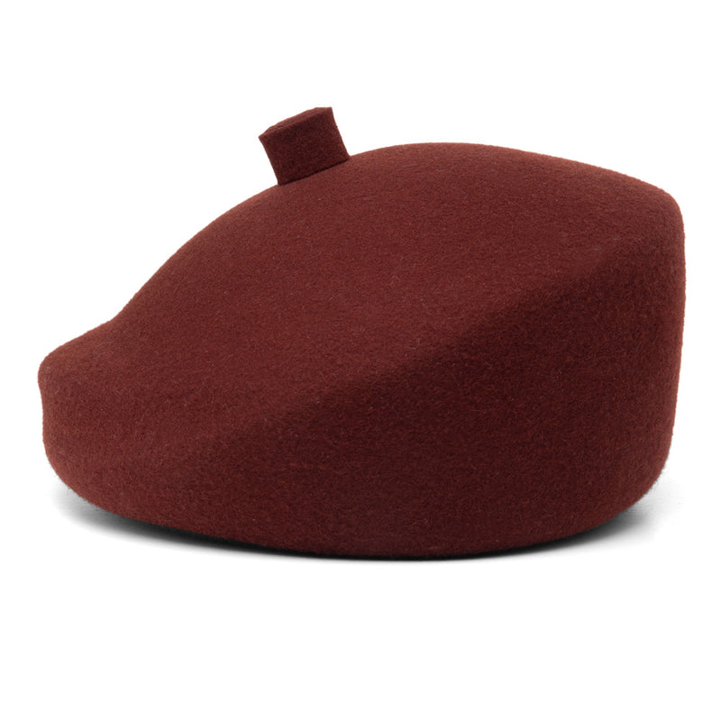 Bronte- wool felt Beret - Mare/B -dark red