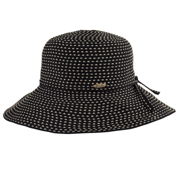 Wide brim - Vicky -black/ natural - travel hat