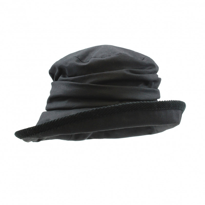 Rain hat - Eveline - black wax