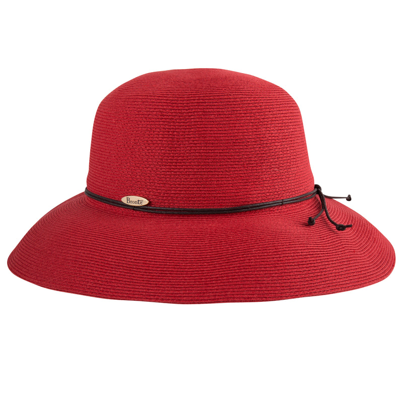 Wide brim hat - Anna - red - travel hat