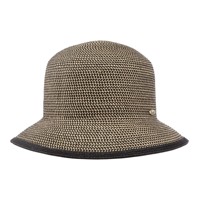 Bronte-Bucket hat Dayla for sunny days, black& natural mix travel hat, OSFA, SPF50