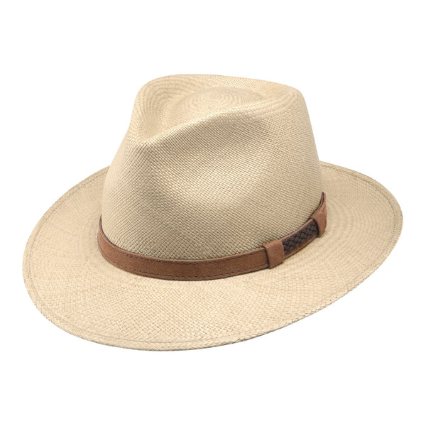Bronté | Gaston panama fedora hat - Stone / Suede – Bronteshop display picture 1