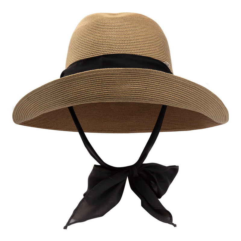 Manly-camel,wide brim scarf straw hat,SPF50,rollable – Bronteshop