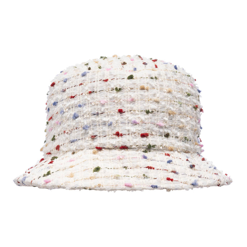 ronte-Matt-bucket hat for women, in white Linton Tweed