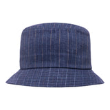 Bucket hat -  Matt - Blue pinstripe