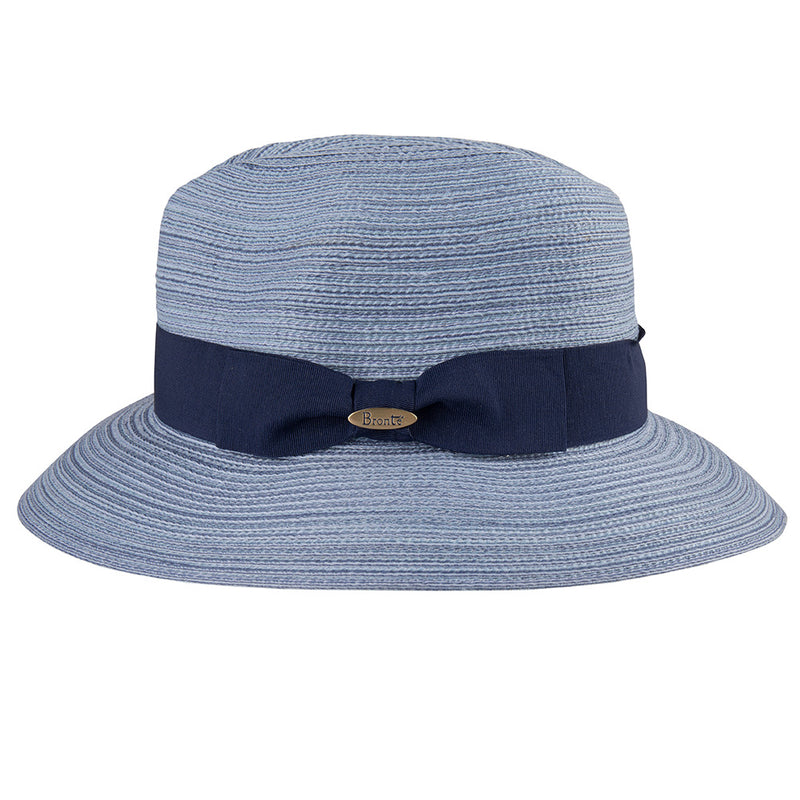 Bronte summer fedora hat for women, Josephine in blue mix colour
