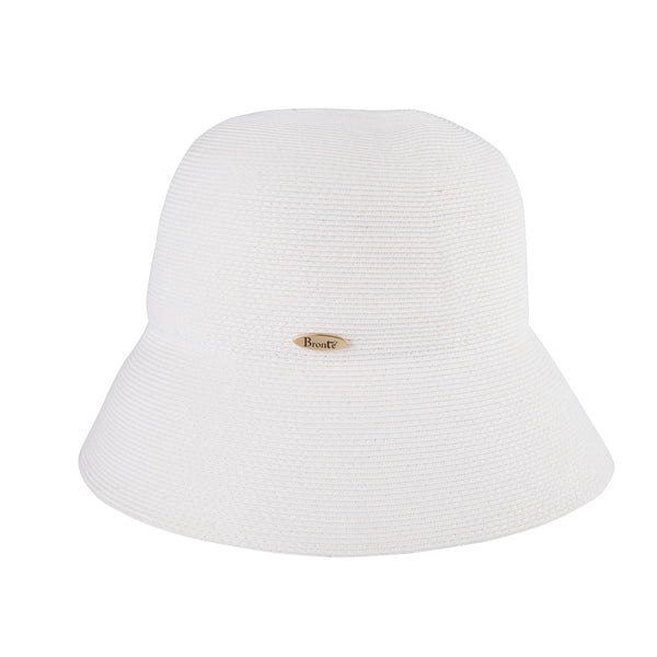 Bronte-Southwest rollable bucket hat in white for women