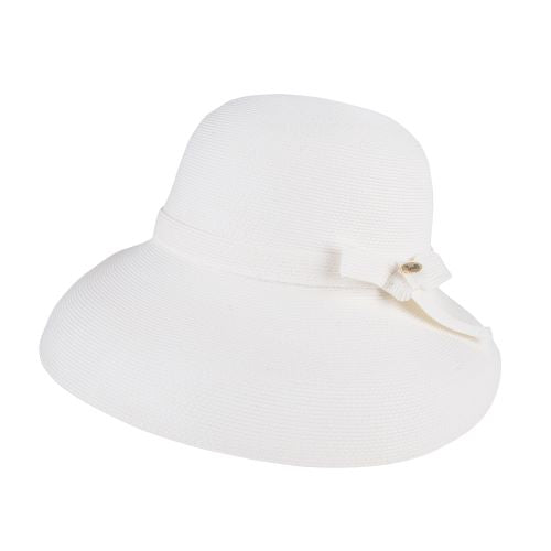 Bronte -Wide brim sun hat-Joanna - white - SPF50-rollable travel hat