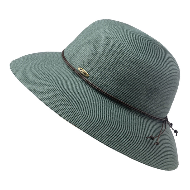 Wide brim hat - Anna - green- travel hat