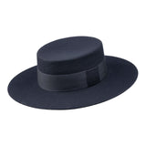 Bronte -Boater hat - Bailey B - with straight brim in dark blue