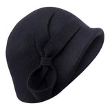 Bronte- wool felt Cloche hat - Belle - black