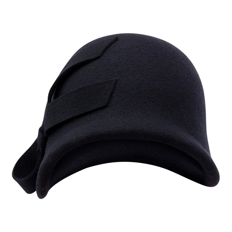 Bronte- wool felt Cloche hat - Belle - black