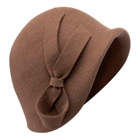 Bronte-wool felt  Cloche hat  - Belle - camel