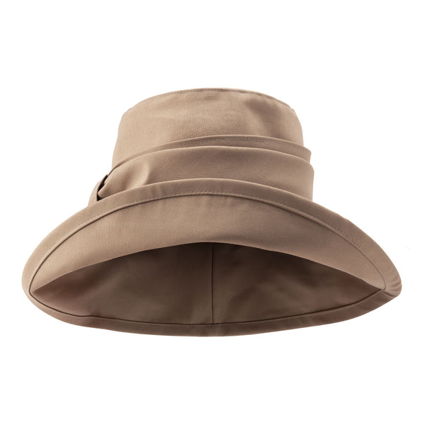Bessa camel rain hat in bucket hat style, packable hat – Bronteshop
