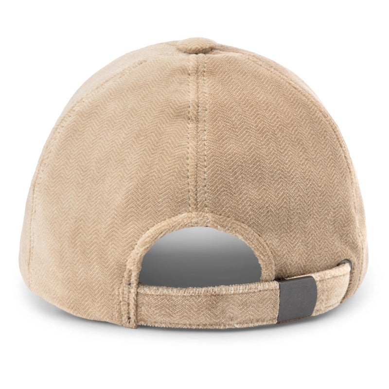 Bronte-Baseball cap for women, Bram, in camel cotton velvet, adjustable