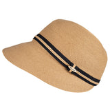 Bronte-Linda-summer-cap-camel with black ribbon,SPF50,OSFA