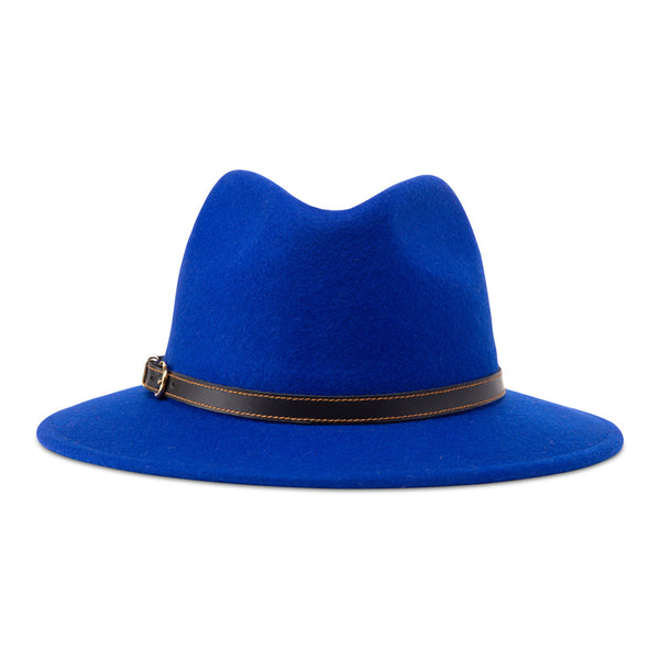Bronte- wool felt Fedora hat for women - Cleo - Royal Blue
