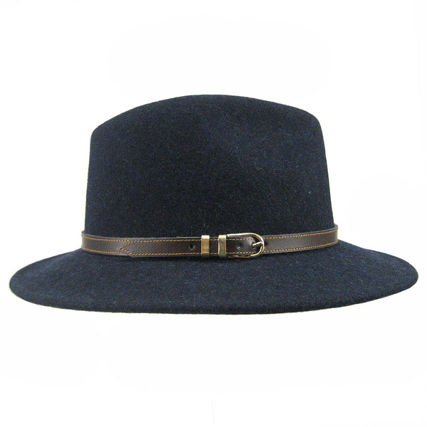 August Hats Colorblock Fedora, Natural/Navy, One Size