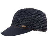 Bronte summer straw Cap - Emma - navy blue, OSFA