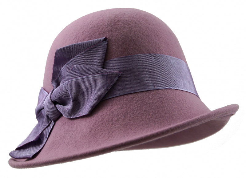 Bronte winter Cloche hat - Edith - pink/lilac