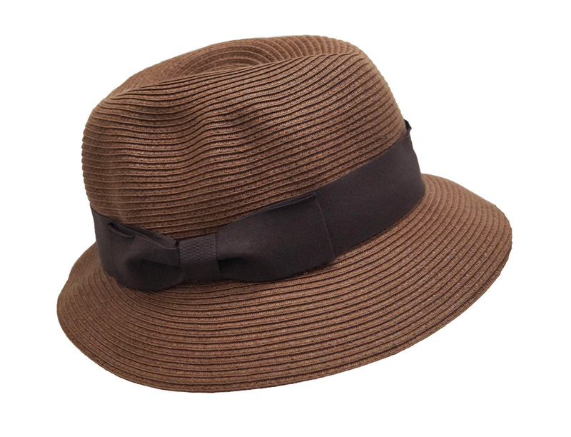 Fisher hat-braided straw trilby sun hat-tan brown – Bronteshop