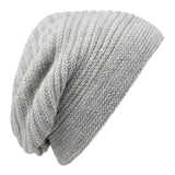 Bronte-double layer hand knitted Beret - Faraona - light grey