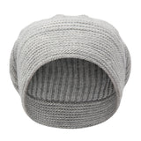 Bronte hand knitted Beret beanie- Faraona - light grey-double layer-with Alpaca