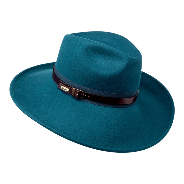 Fedora hat - Frederique - teal blue