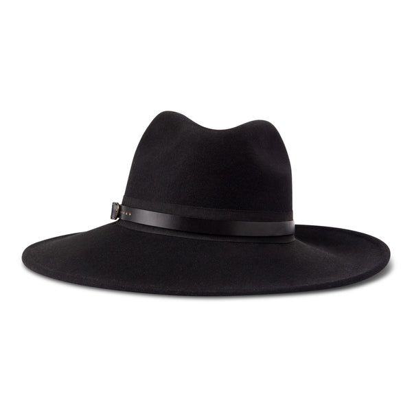 Bronte wool felt Fedora hat for women- Frederique - black