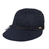 Bronte airy, summer straw Cap - Emma - navy blue, OSFA