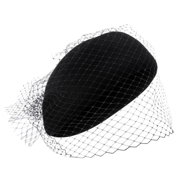 Black and shop white pillbox hat