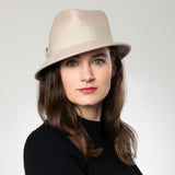 Bronte-wool felt trilby hat for women-Jade