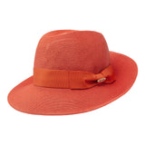 Bronte-summer fedora hat in warm orange hue