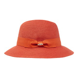 Bronte women's summer fedora hat in orange tone