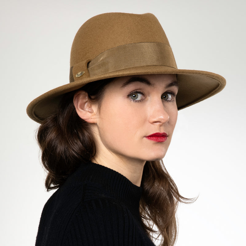 Bronte winter Fedora hat  for women- Lauren - tobacco brown