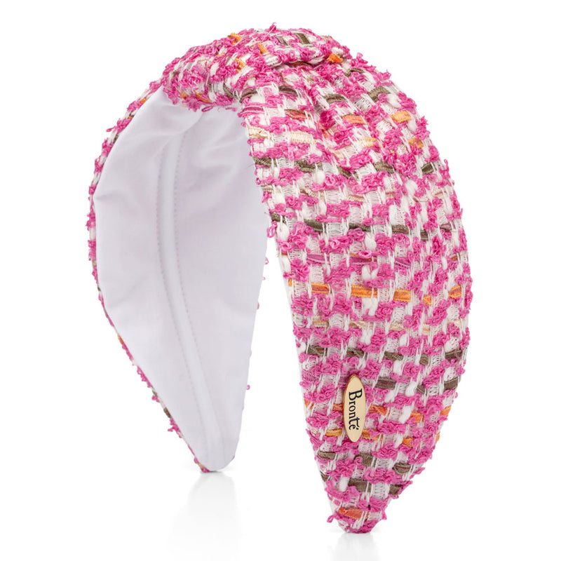 Bronte de luxe Headband -Rose - pink tweed
