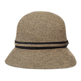 Bronte-Peaked straw Cap - Linda - black/natural melee - travel hat