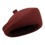 Bronte- structured wool felt Beret - Mare/B -dark red