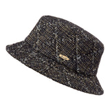 Bronte-Bucket hat - Matt - black& gold Linton Tweed