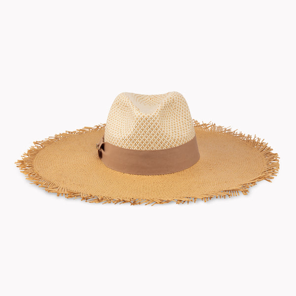 Wide brim hat - Mila - natural/white