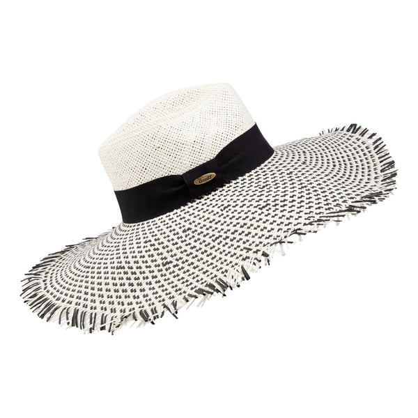 Wide brim hat - Mila - white/black
